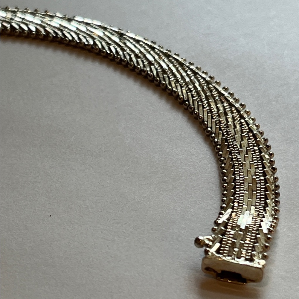 Heavy Sterling Riccio Chevron Bracelet, made in Italy